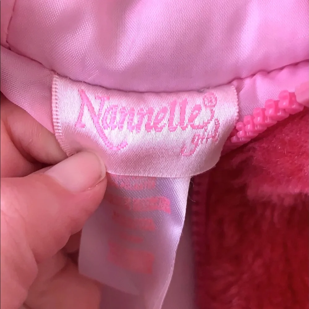 Girls 2T Fuzzy Furry Fleece Zip Up Hoodie Sweatshirt Jacket Pink Magenta